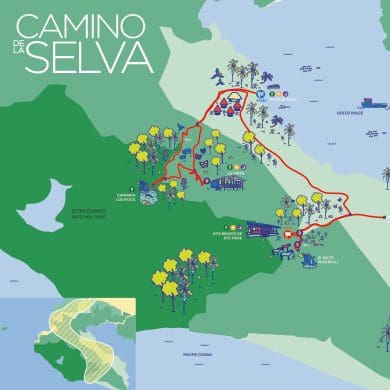 Ökotourismus-ist-Costa-Rica-Camino-de-la-selva-Karte-Osa-Halbinsel