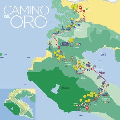 Ökotourismus-ist-Costa-Rica-Camino-del-Oro-Karte-Osa-Halbinsel