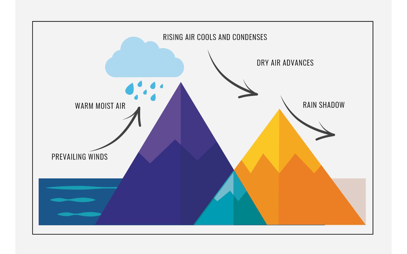 Mountains affect rainfall climate complexity