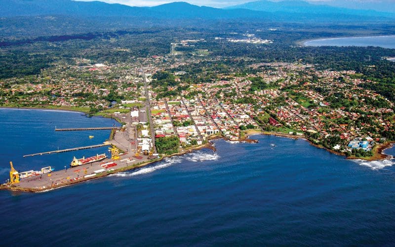 Vista aérea del centro de Limón Costa Rica