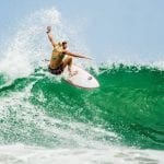 Rubiana Brownell shredding on waves in costa rica