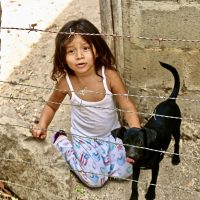 Terry-Slums of Liberia-Little Girl & Dog